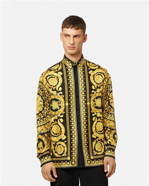 camisas de seda hombre versace|VERSACE.